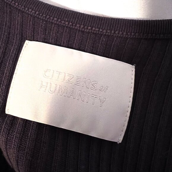 CITIZENS OF HUMANITY juni long sleeve scoop neck top Dark Gray Grey Large - Picture 10 of 16